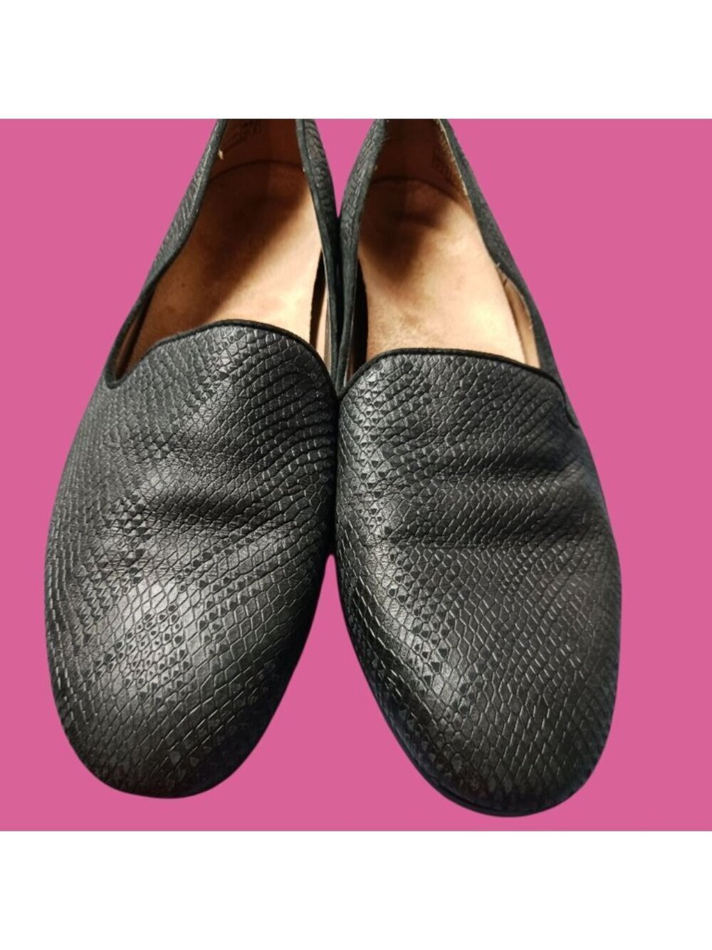 Vionic Willa II Womens  Leather Slip-On Loafer Black  Size 10